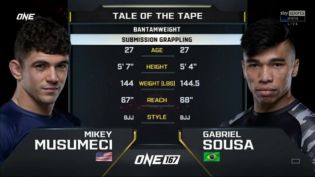 ONE 167 - Mikey Musumeci vs Joao Gabriel Sousa - JUNE 7, 2024