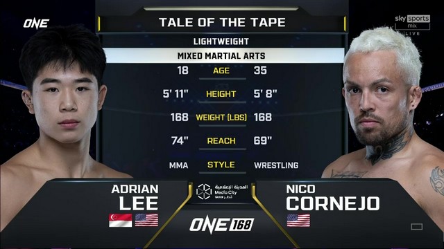 ONE 168 - Adrian Lee vs Nico Cornejo - September 6, 2024