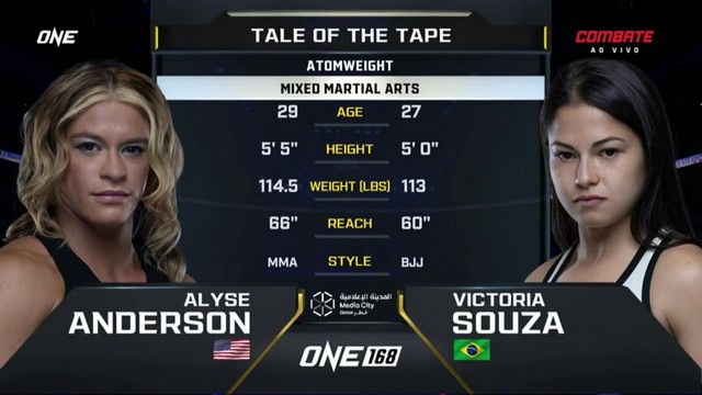 ONE 168 - Alyse Anderson vs Victória Souza - September 6, 2024