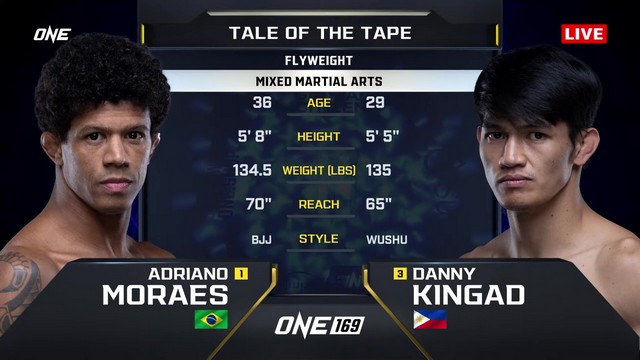 ONE 169 - Adriano Moraes vs Danny Kingad - November 8, 2024