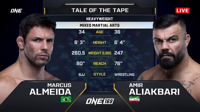 ONE 169 - Marcus Buchecha vs Amir Aliakbari - November 8, 2024