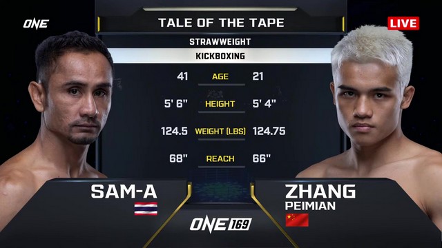 ONE 169 - Sam-A Gaiyanghadao vs Peimian Zhang - November 8, 2024