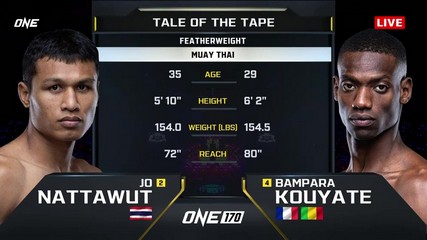 ONE 170 - Bampara Kouyate vs Jo Nattawut - January 24, 2025