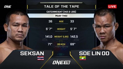 ONE 170 - Saeksan vs Soe Lin Oo - January 24, 2025