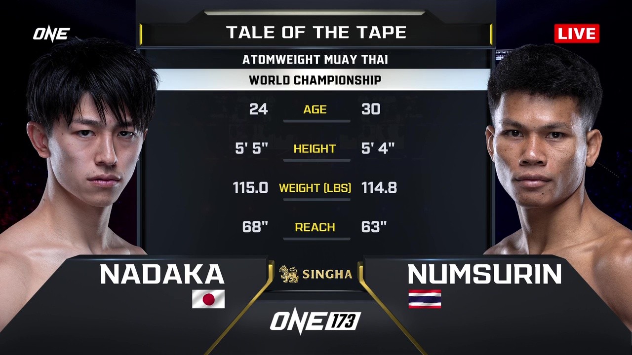 ONE 173 - Nadaka Yoshinari vs NumSurin Chor Ketweena - November 15, 2025