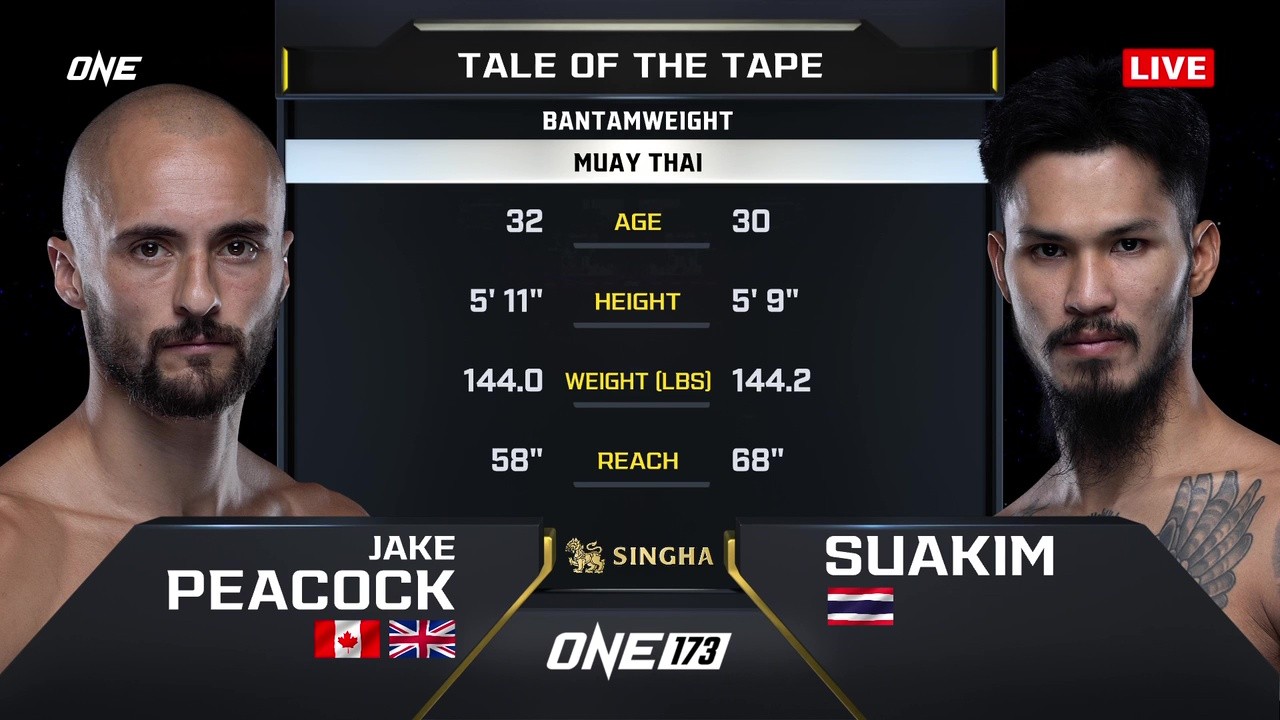 ONE 173 - S. Sor Jor Tongprajin vs Jake Peacock - November 15, 2025