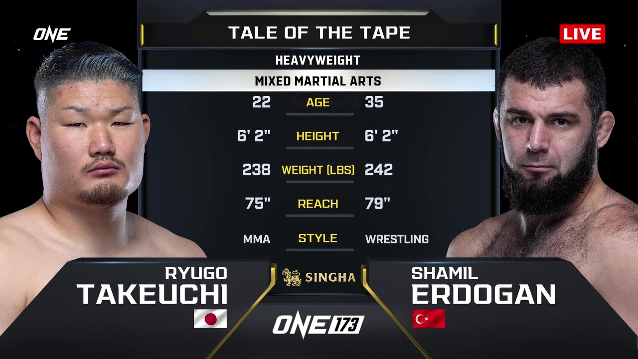 ONE 173 - Shamil Erdogan vs Ryugo Takeuchi - November 15, 2025