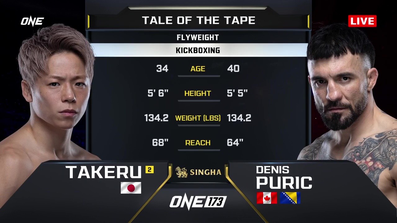 ONE 173 - Takeru Segawa vs Denis Purić - November 15, 2025
