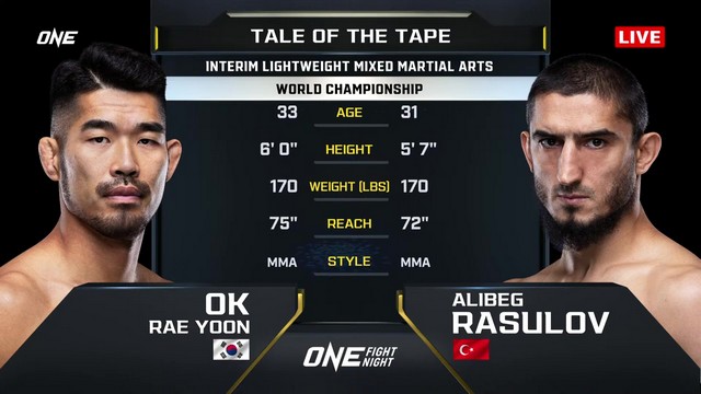ONE Fight Night 24 - Rae Yoon Ok vs Alibeg Rasulov - July 5, 2024