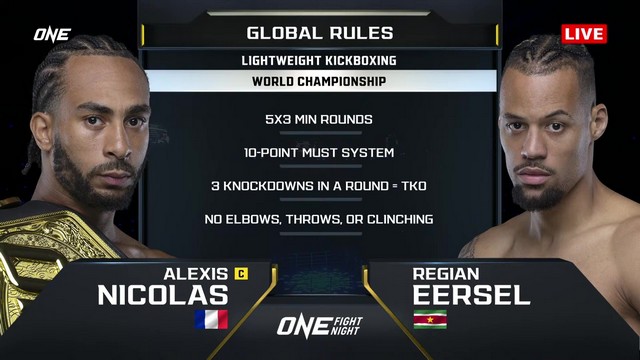 ONE Fight Night 25 - Regian Eersel vs Alexis Nicolas - October 4, 2024