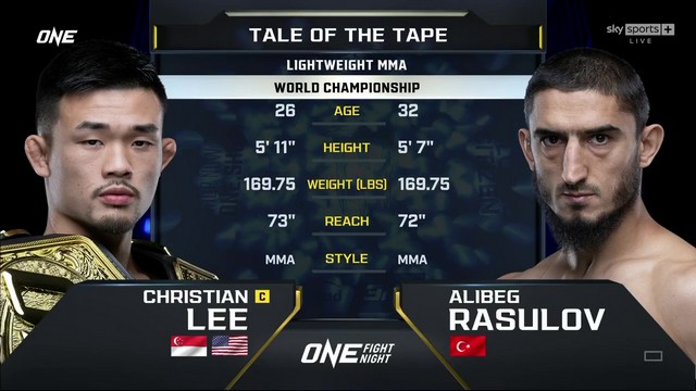 ONE Fight Night 26 - Christian Lee vs Alibeg Rasulov - December 6, 2024