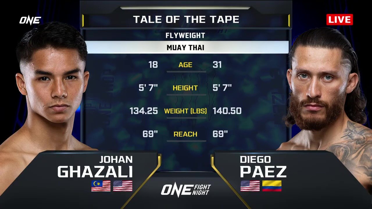 ONE Fight Night 32 - Diego Paez vs Johan Ghazali - June 6, 2025