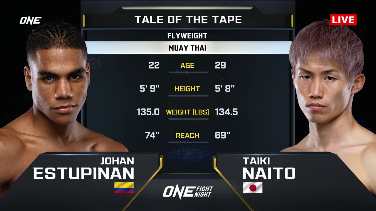 ONE Fight Night 32 - Taiki Naito vs Johan Estupiñan - June 6, 2025