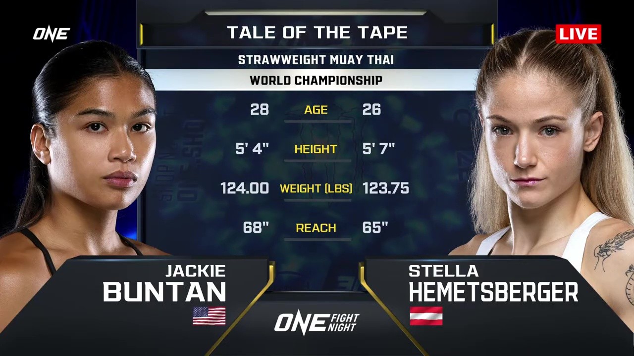 ONE Fight Night 35 - Stella Hemetsberger vs Jackie Buntan - September 5, 2025