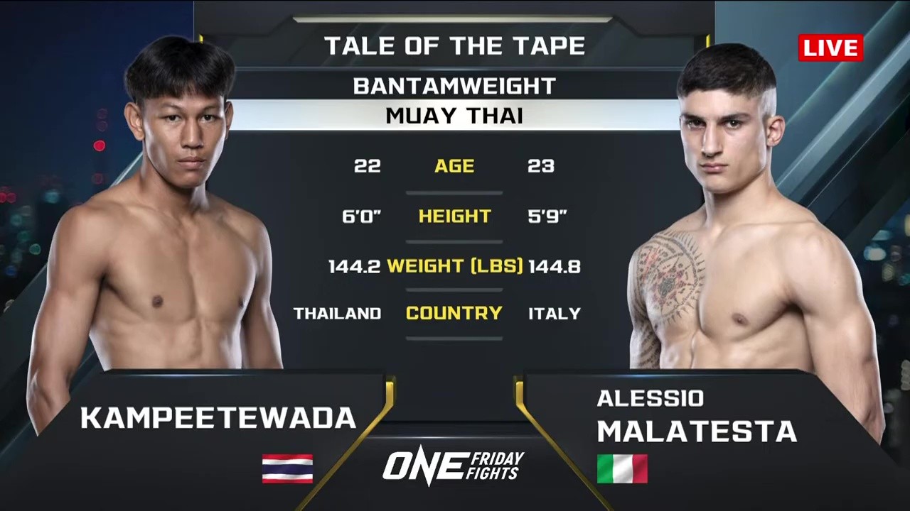 ONE Friday Fights 109 - Alessio Malatesta vs Kampeetewada Sitthikul - May 23, 2025