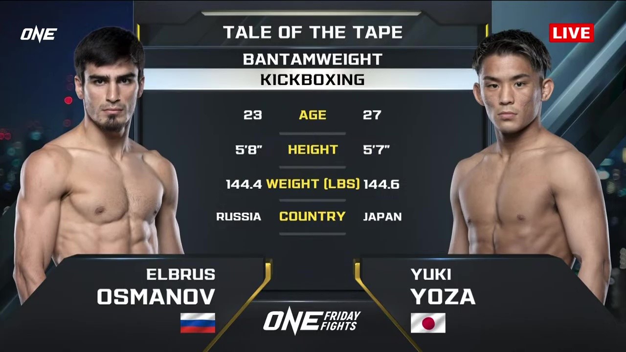 ONE Friday Fights 109 - Yuki Yoza vs Elbrus Osmanov - May 23, 2025