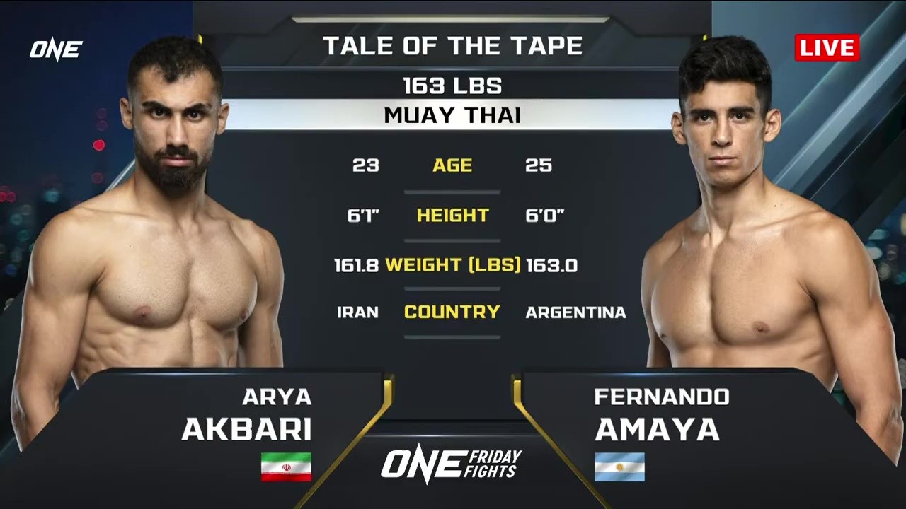 ONE Friday Fights 110 - Arya Akbari vs Fernando Amaya - May 30, 2025