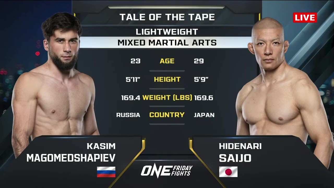 ONE Friday Fights 112 - Kasim Magomedshapiev vs Hidenari Saijo - June 13, 2025