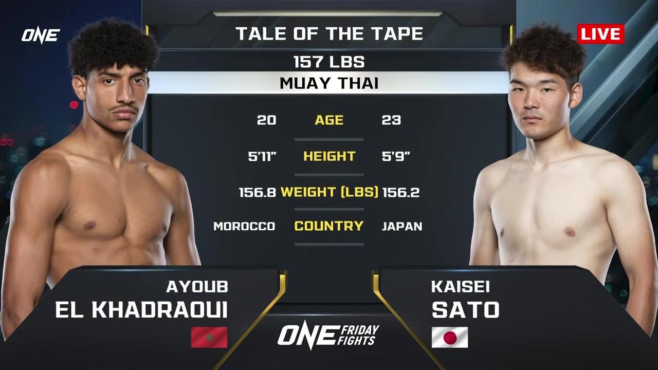 ONE Friday Fights 113 - Ayoub El Khadraoui vs Kaisei Sato - June 20, 2025