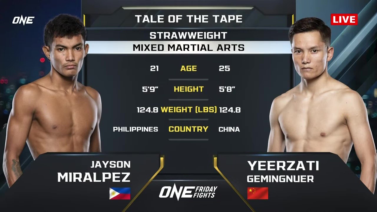 ONE Friday Fights 113 - Jayson Miralpez vs Yeerzhati Gemingnuer - June 20, 2025