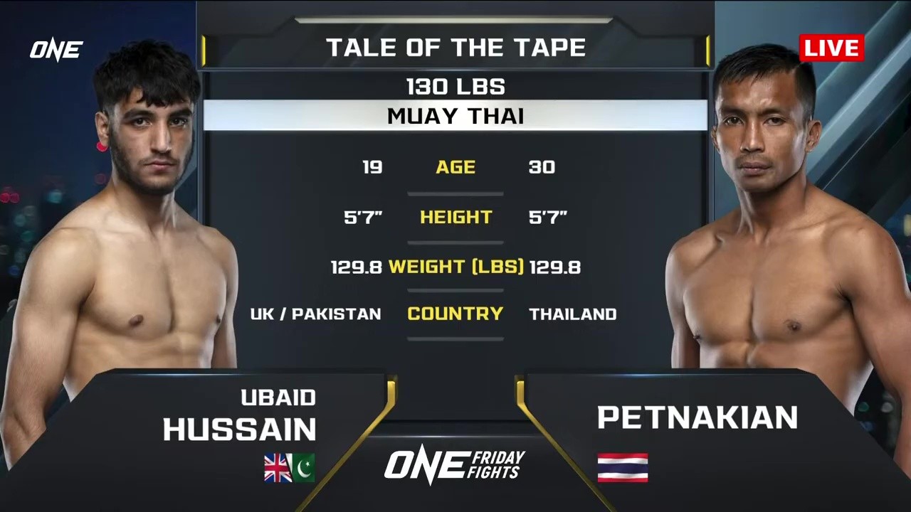 ONE Friday Fights 115 - Ubaid Hussain vs Petnakian Phuyaiyunan - July 4, 2025