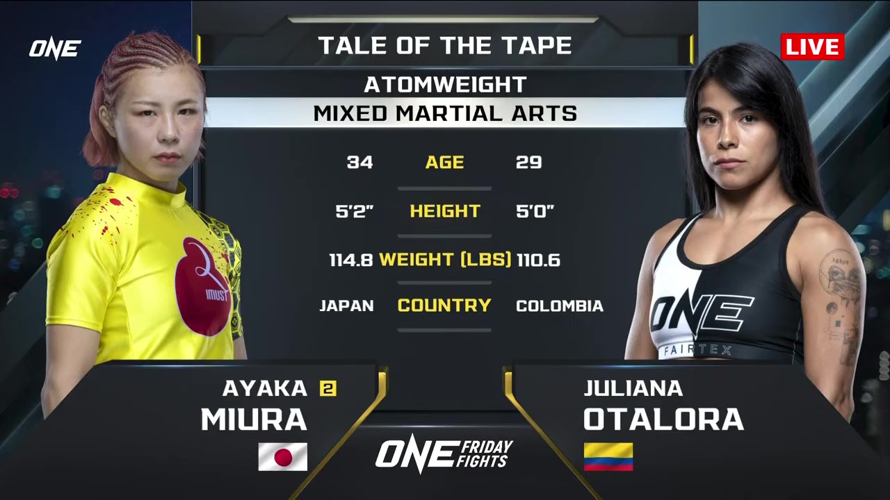 ONE Friday Fights 116 - Ayaka Miura vs Juliana Otálora - July 18, 2025