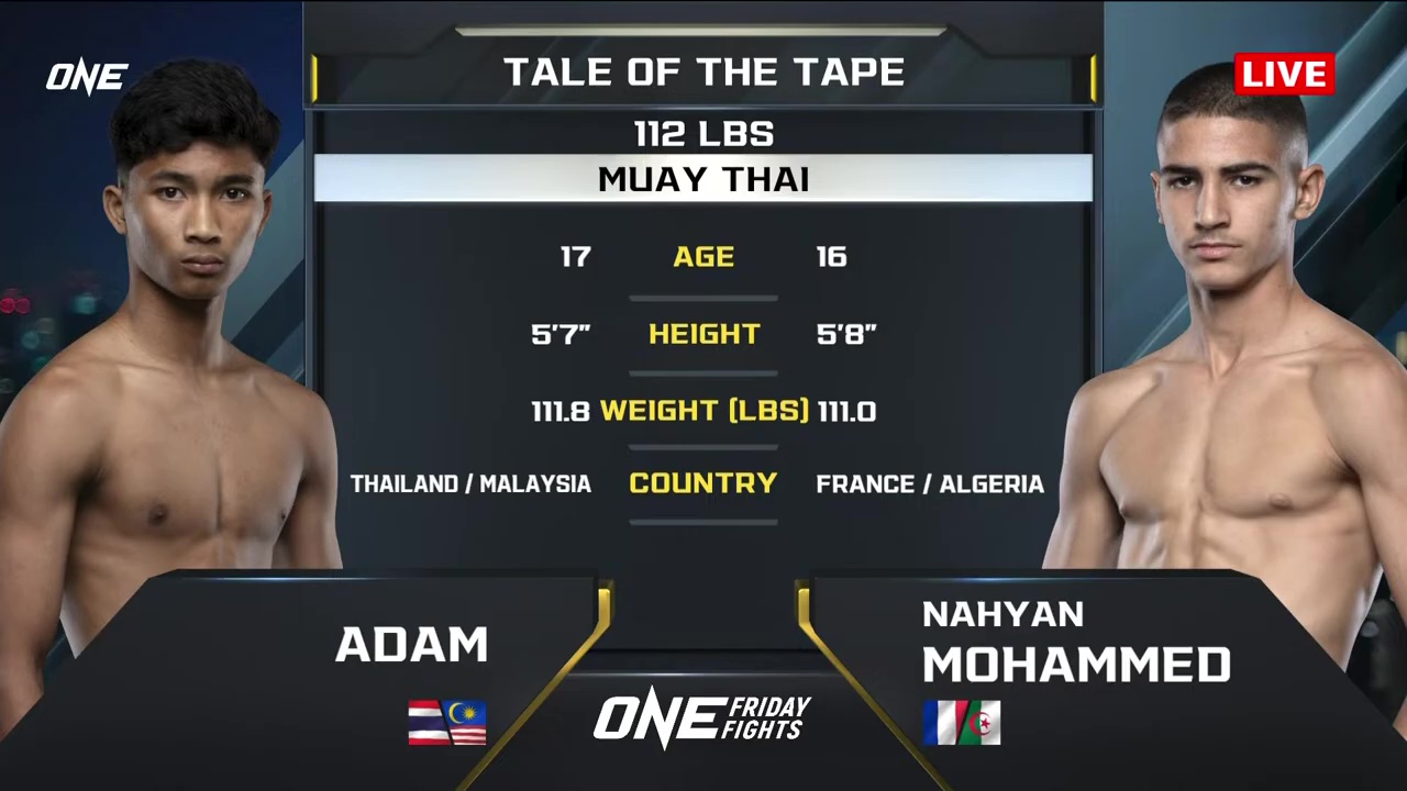 ONE Friday Fights 116 - Nahyan Mohammed vs Adam Sor.Dechapan - July 18, 2025