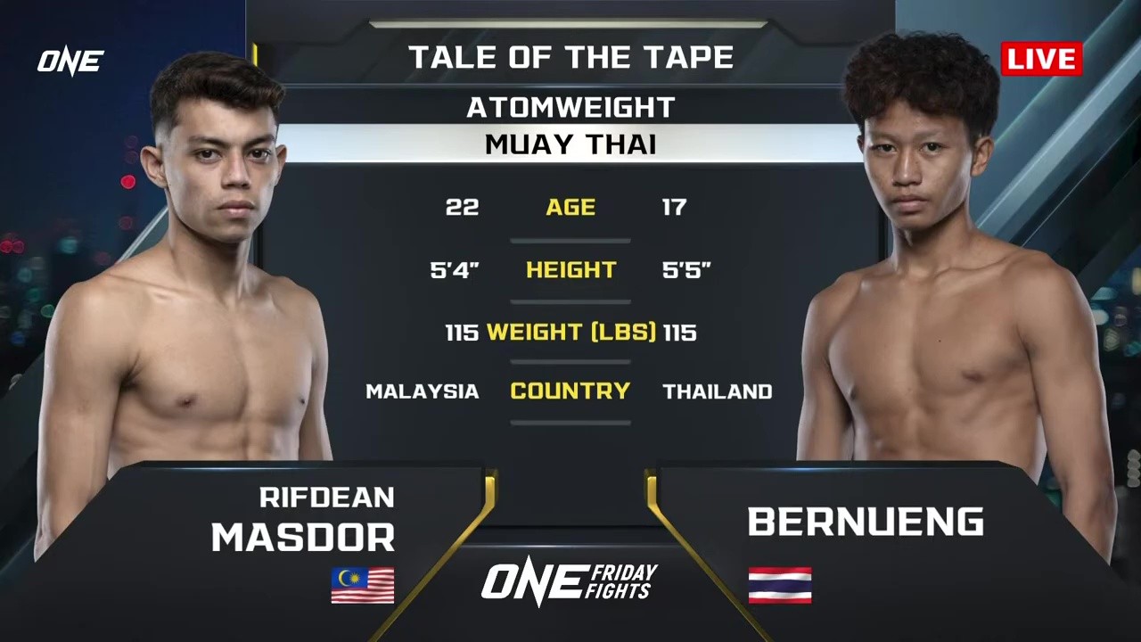 ONE Friday Fights 118 - Rifdean Masdor vs Bernueng Sor Salacheep - August 1, 2025