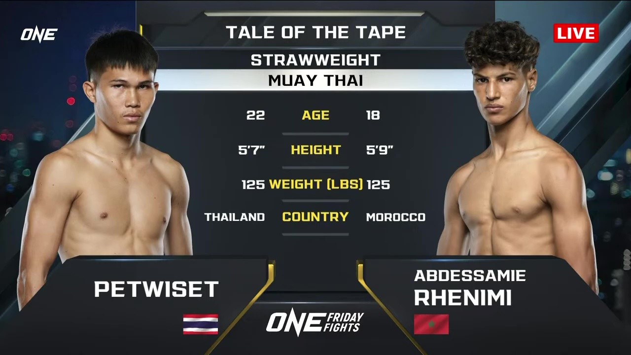 ONE Friday Fights 119 - Abdessamie Rhenimi vs Petwiset Petchkiatpet - August 8, 2025