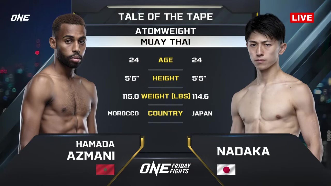 ONE Friday Fights 122 - Nadaka Yoshinari vs Hamada Azmani - August 29, 2025