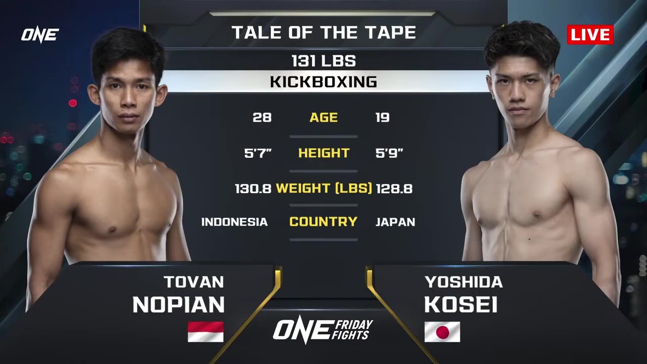 ONE Friday Fights 123 - Kosei Yoshida vs Tovan Nopian - September 5, 2025