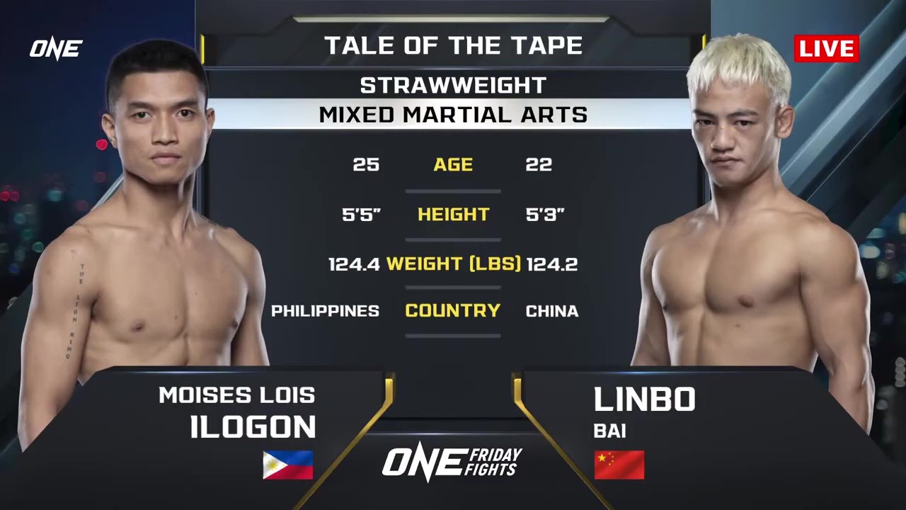 ONE Friday Fights 123 - Moises Ilogon vs Linbo Bai - September 5, 2025