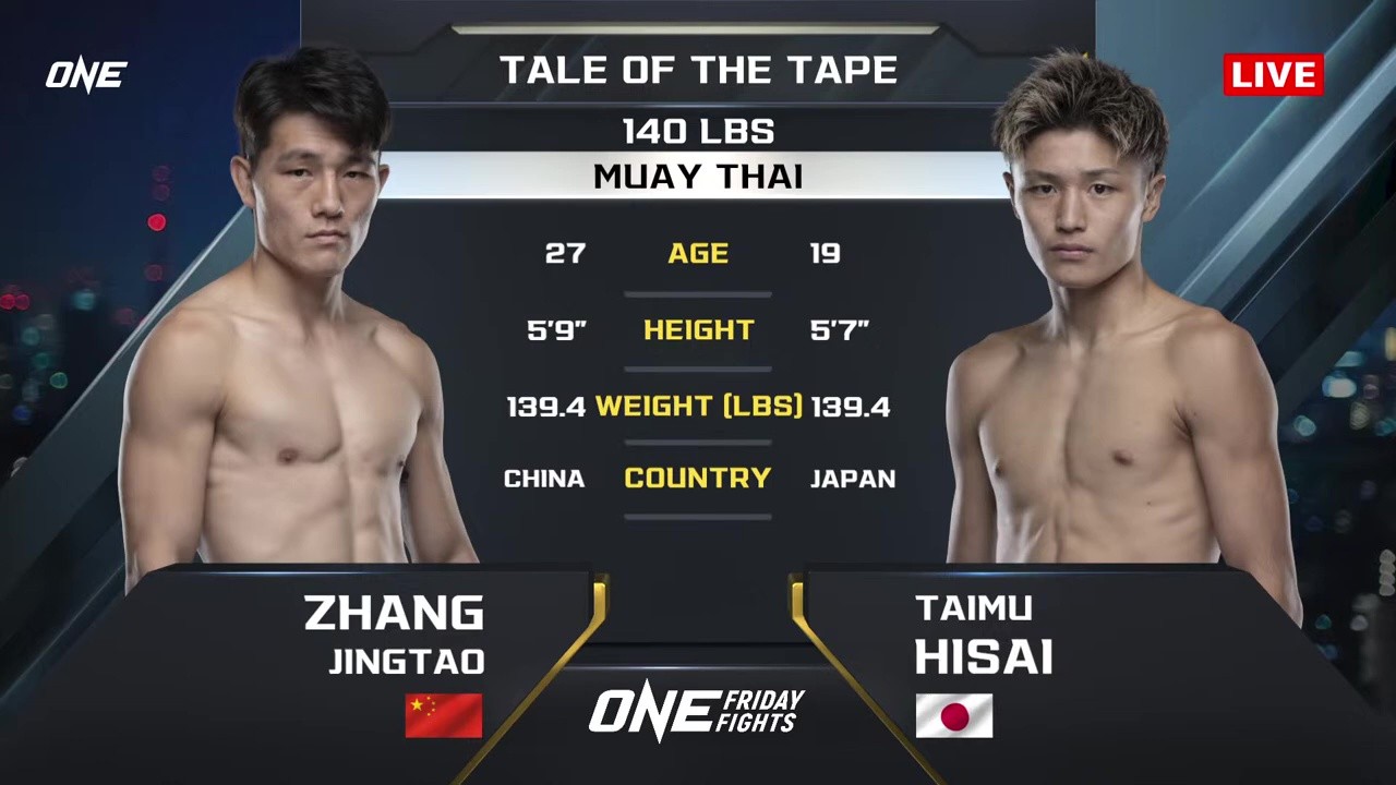 ONE Friday Fights 123 - Taimu Hisai vs Jingtao Zhang - September 5, 2025
