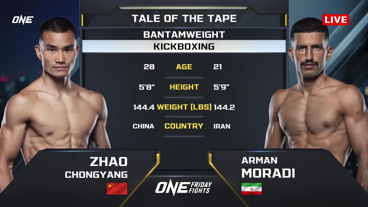ONE Friday Fights 124 - Chongyang Zhao vs Arman Moradi - September 12, 2025
