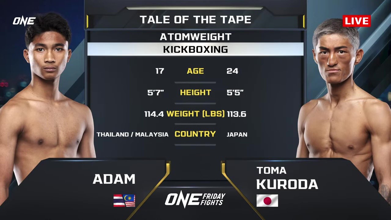 ONE Friday Fights 126 - Adam Sor.Dechapan vs Toma Kuroda - September 26, 2025