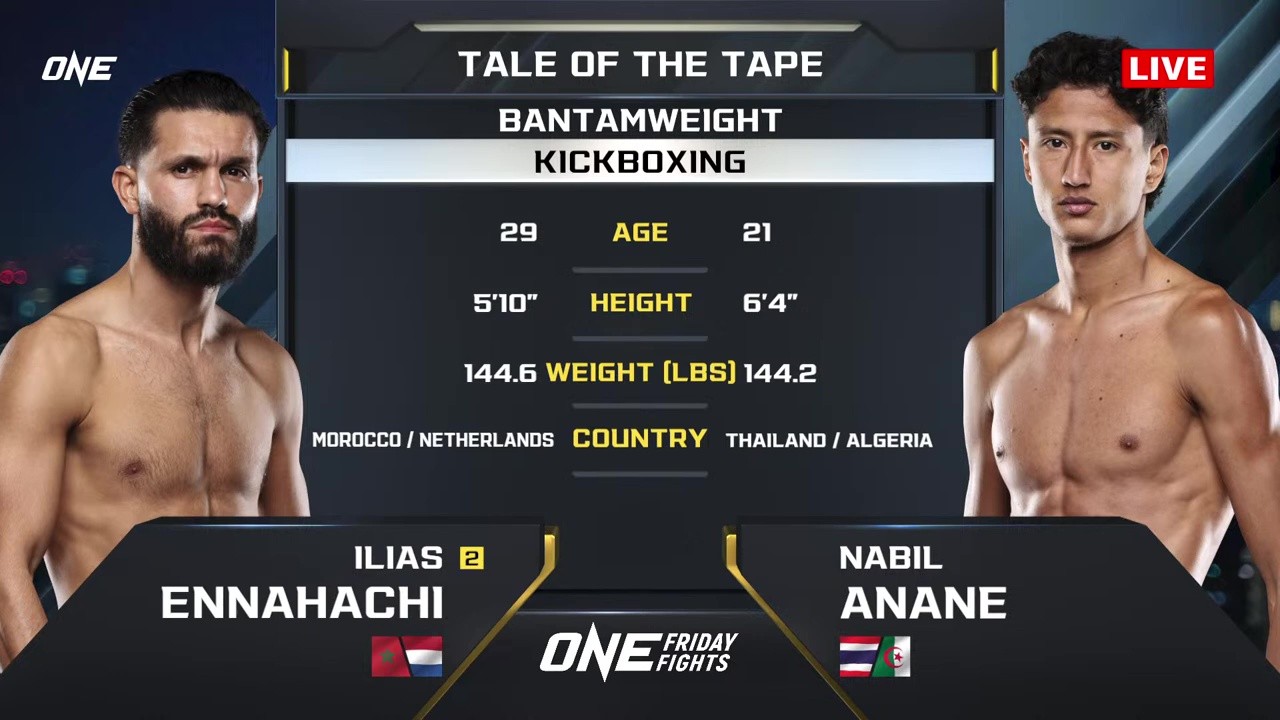 ONE Friday Fights 126 - Ilias Ennahachi vs Nabil Anane - September 26, 2025