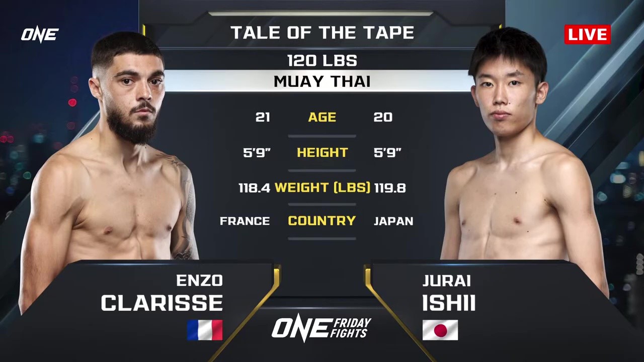 ONE Friday Fights 126 - Jurai Ishii vs Enzo Clarisse - September 26, 2025