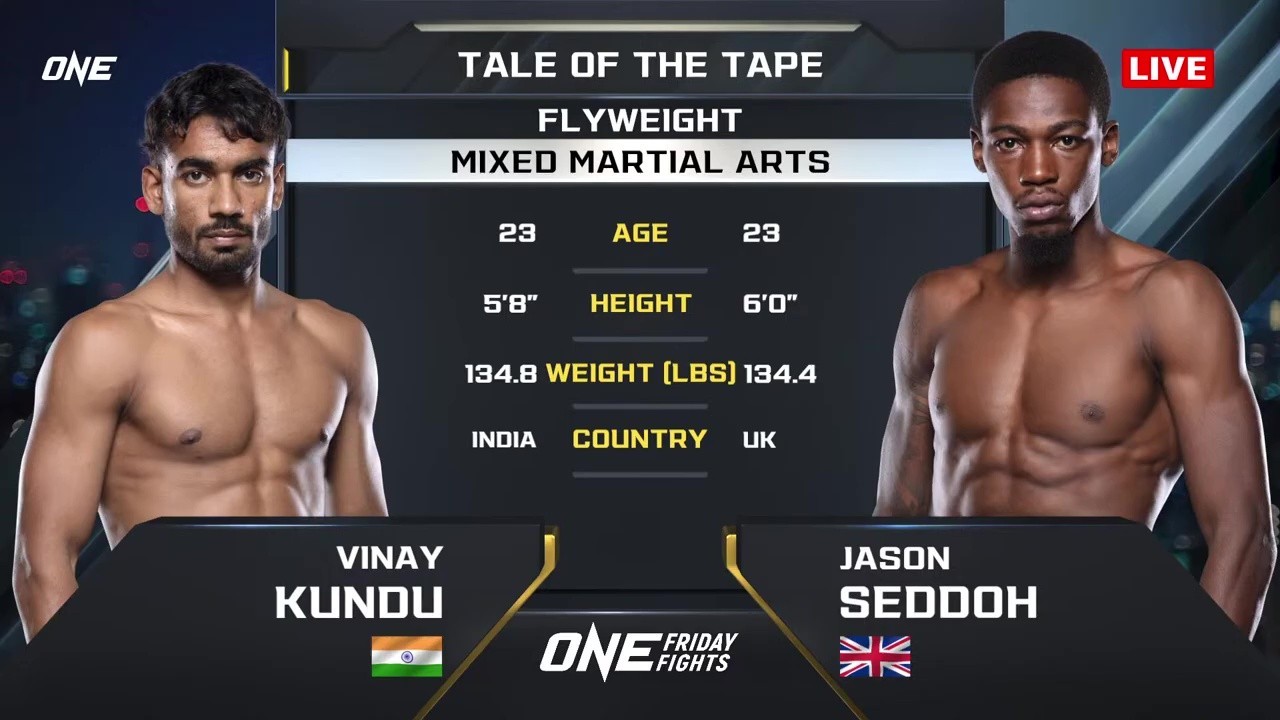 ONE Friday Fights 128 - Jason Seddoh vs Vinay Kundu - October 10, 2025