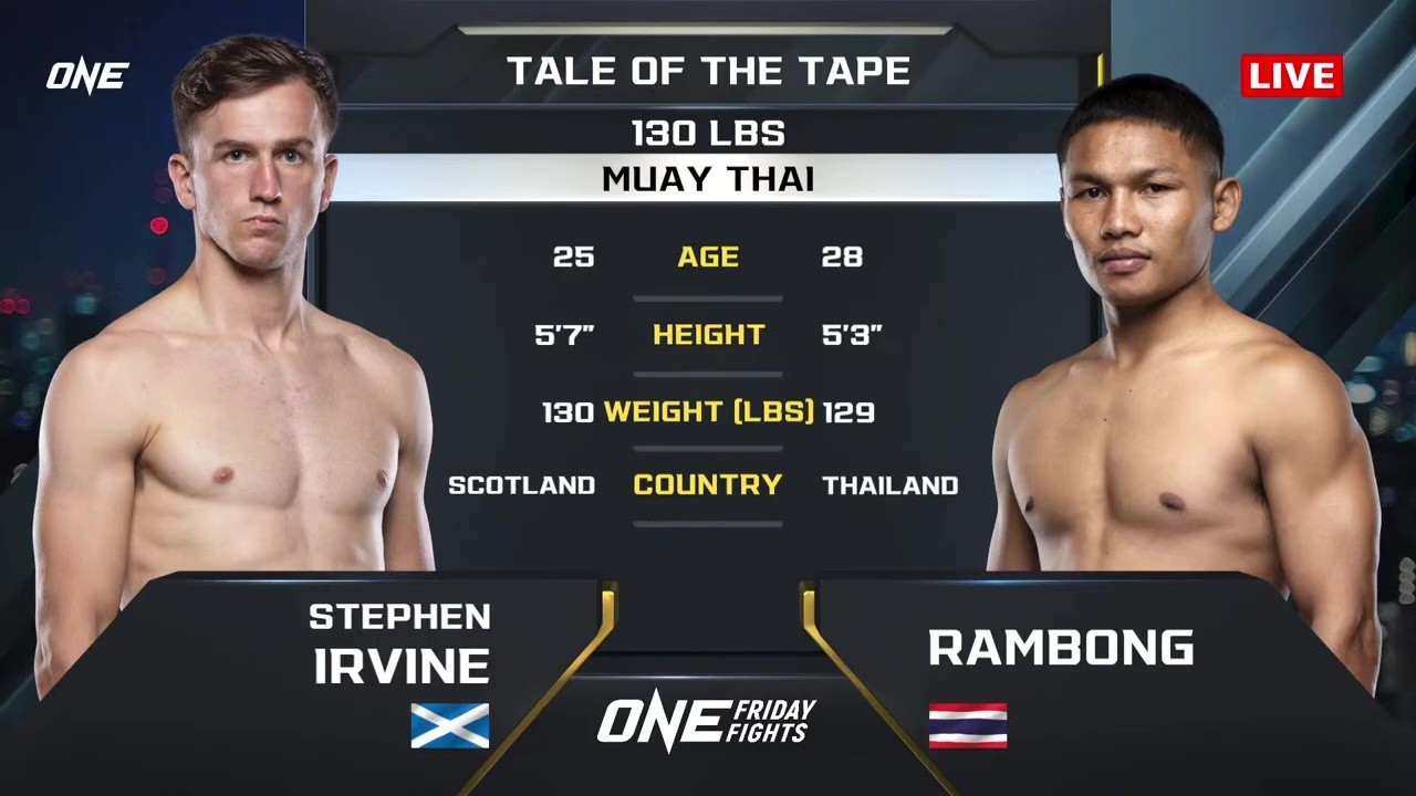 ONE Friday Fights 128 - Stephen Irvine vs Rambong Sor Terapat - October 10, 2025