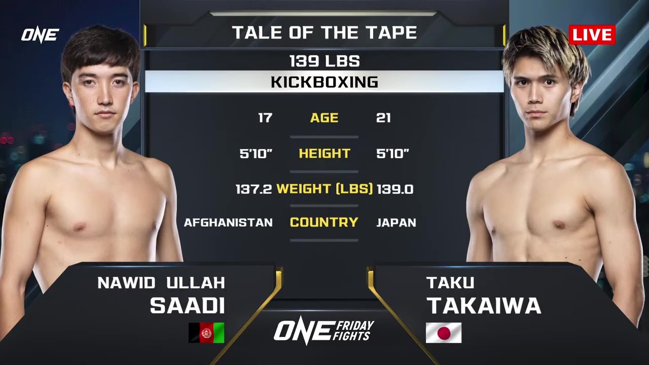 ONE Friday Fights 128 - Taku Takaiwa vs Nawid Ullah Saadi - October 10, 2025