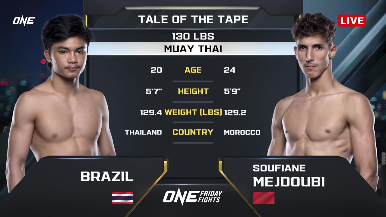 ONE Friday Fights 129 - Brazil Ekmuangnont vs Soufiane Mejdoubi - October 17, 2025