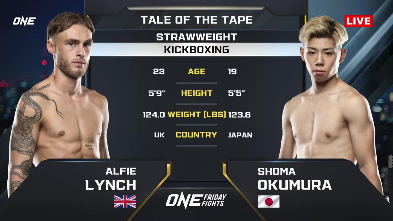 ONE Friday Fights 130 - Shoma Okumura vs Alfie Lynch - October 24, 2025