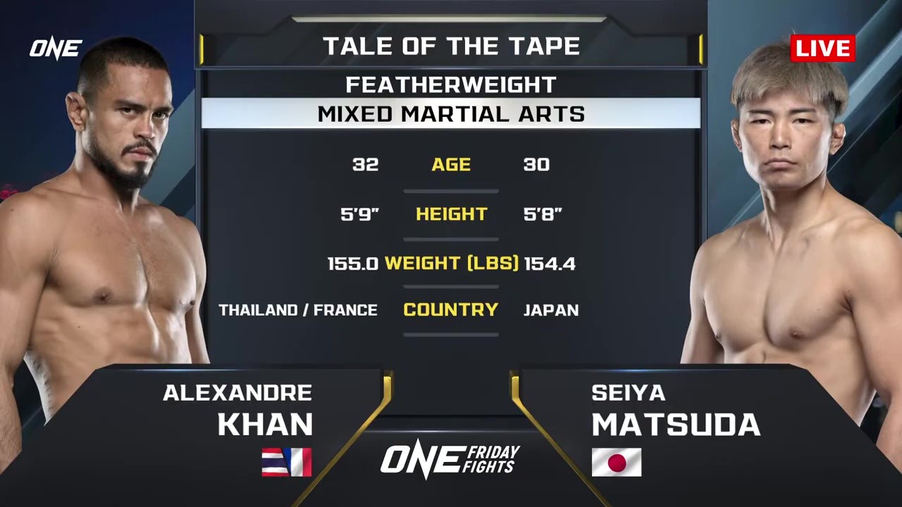 ONE Friday Fights 131 - Alexandre Blin vs Seiya Matsuda - October 31, 2025