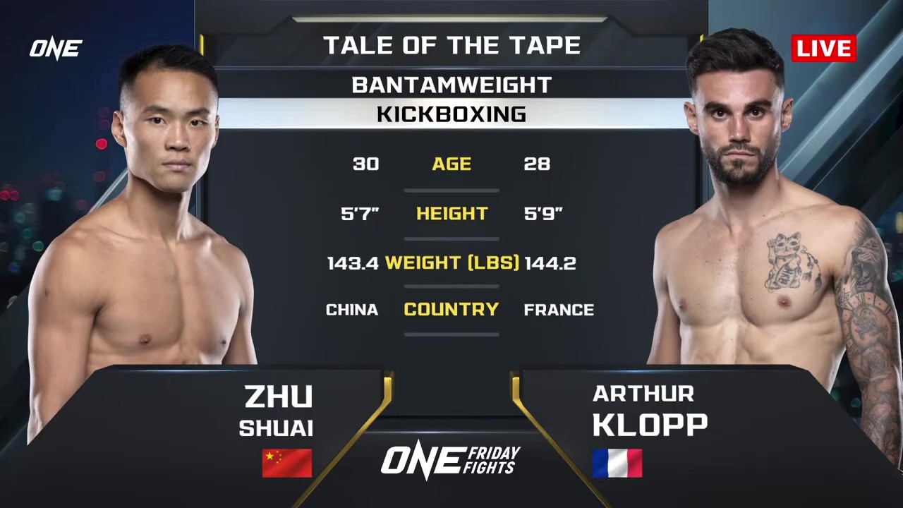 ONE Friday Fights 131 - Arthur Klopp vs Shuai Zhu - October 31, 2025