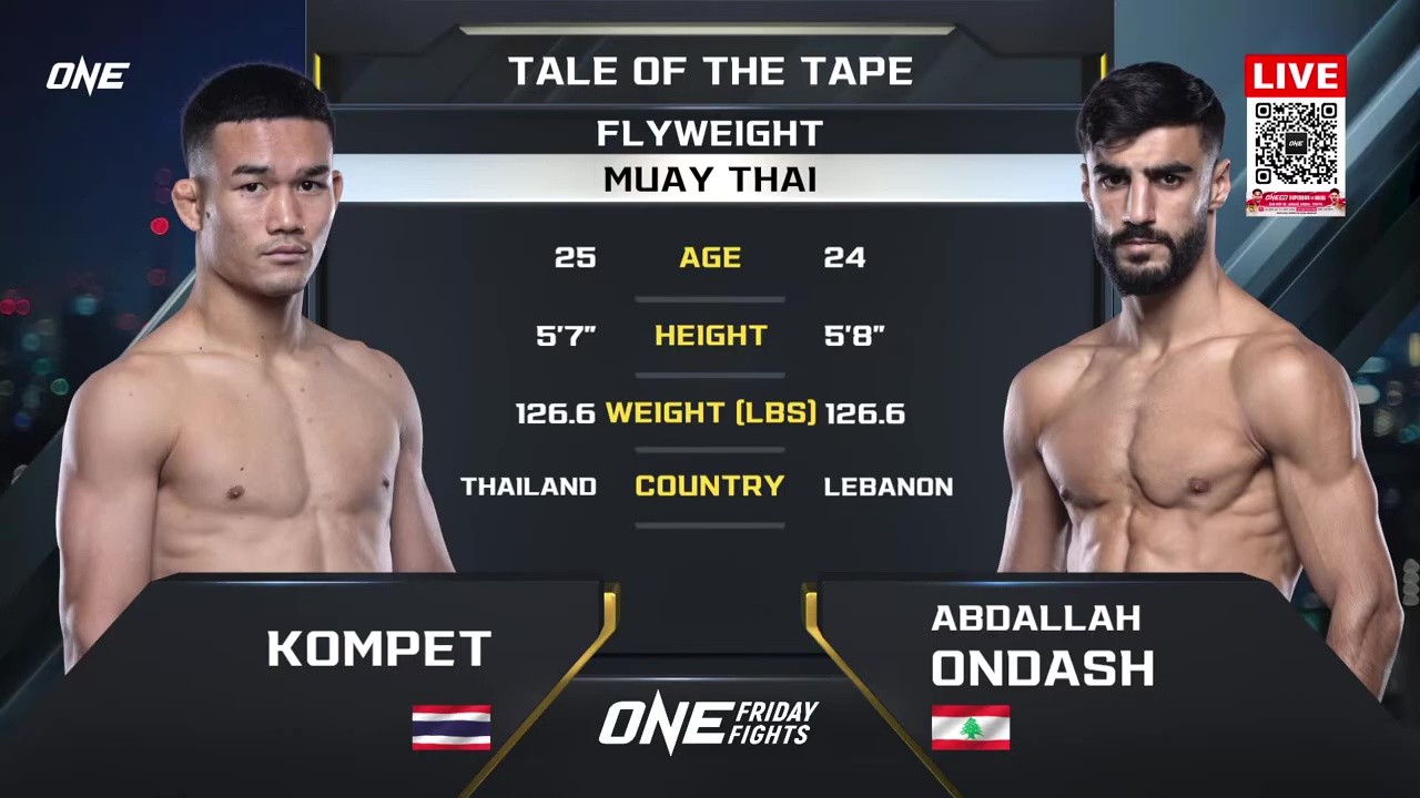 ONE Friday Fights 132 - Abdallah Ondash vs K. Sitsarawatseur - November 7, 2025