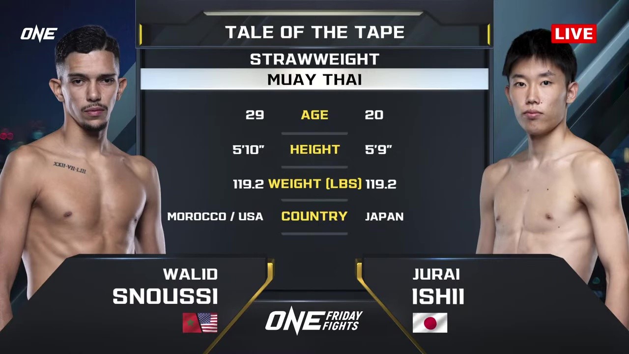ONE Friday Fights 132 - Walid Snoussi vs Jurai Ishii - November 7, 2025