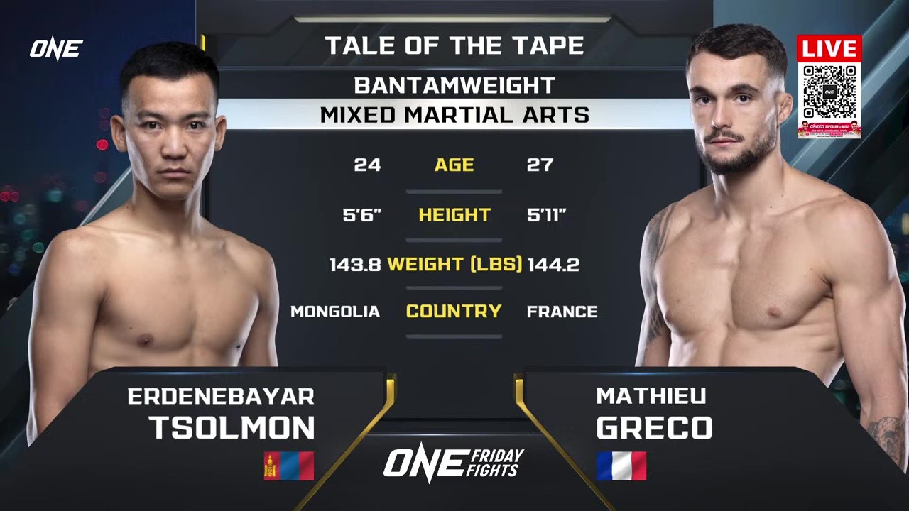 ONE Friday Fights 133 - Mathieu Greco vs Erdenebayar Tsolmon - November 14, 2025
