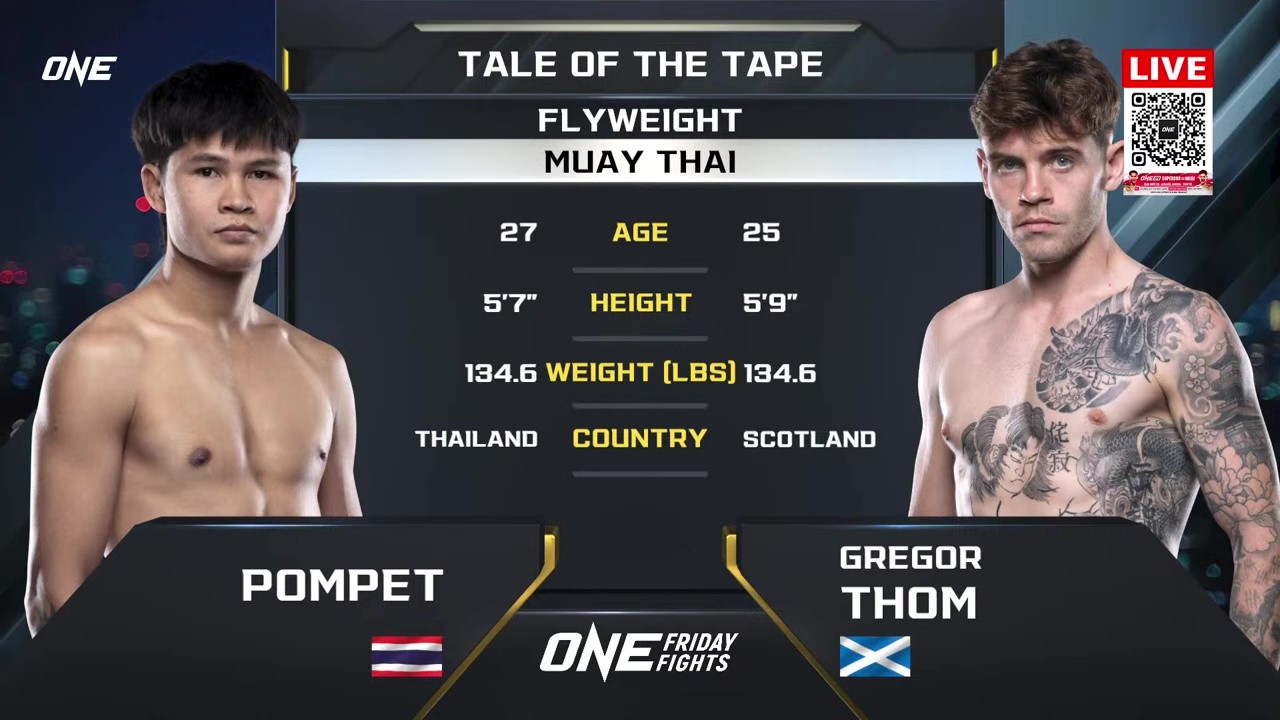 ONE Friday Fights 133 - Pompetch vs Gregor Thom - November 14, 2025