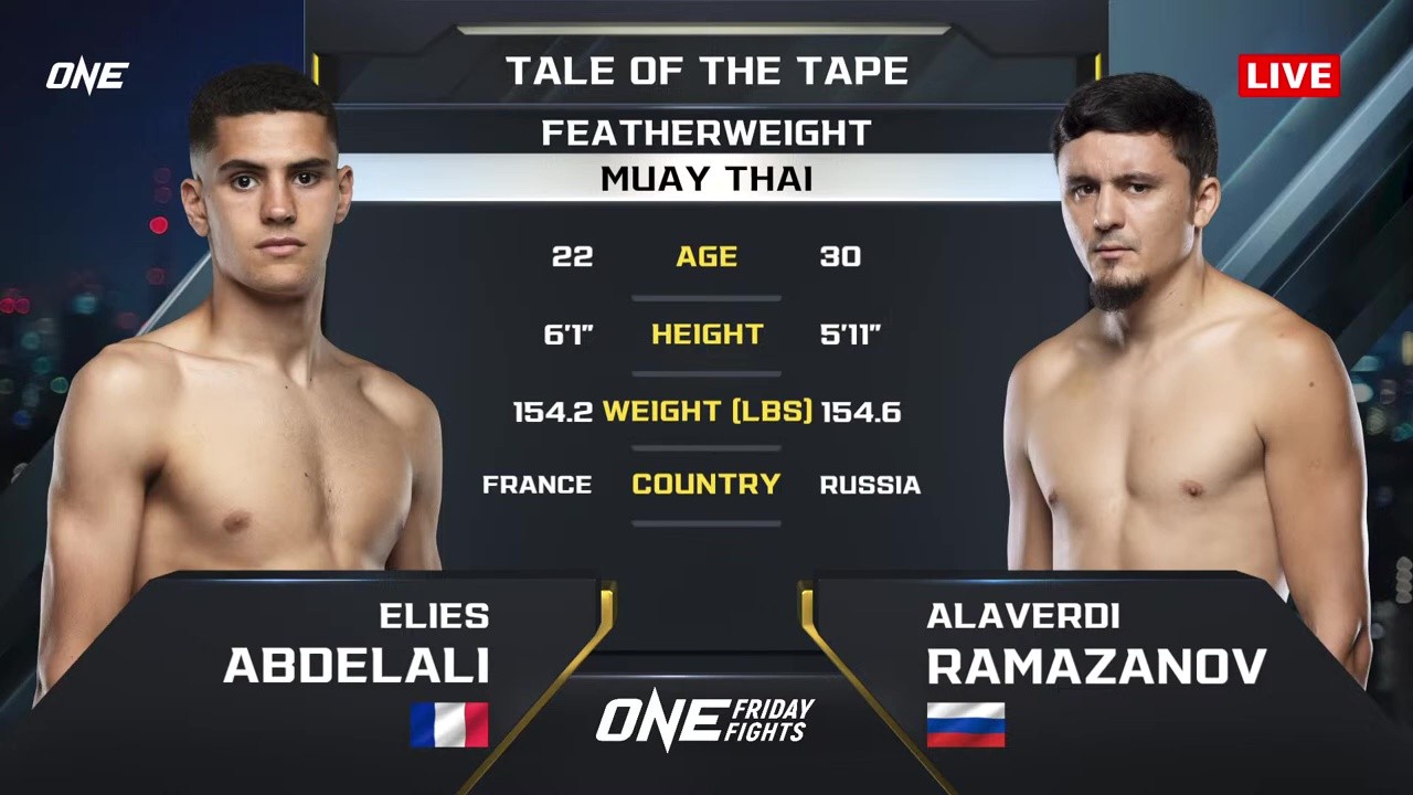 ONE Friday Fights 134 - Elies Abdelali-Peyrot vs Alaverdi Ramazanov - November 21, 2025