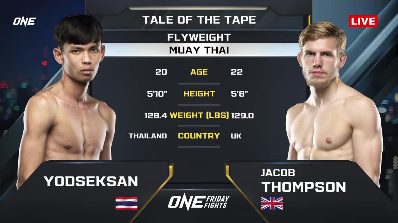 ONE Friday Fights 134 - Jacob Thompson vs Y. Rotsuayjajetsaipriw - November 21, 2025